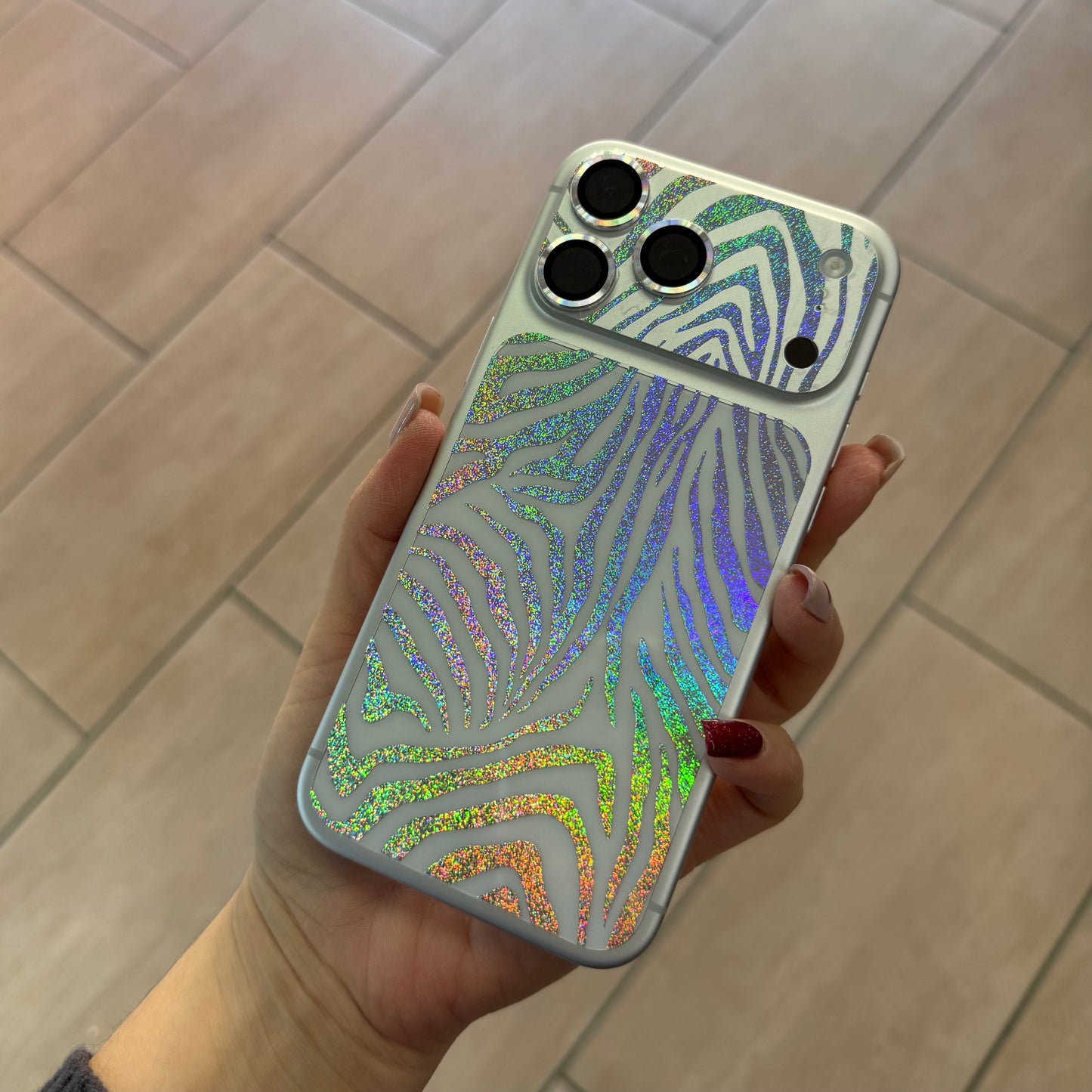 Pellicola Back Skin Animalier Zebrata Olografica