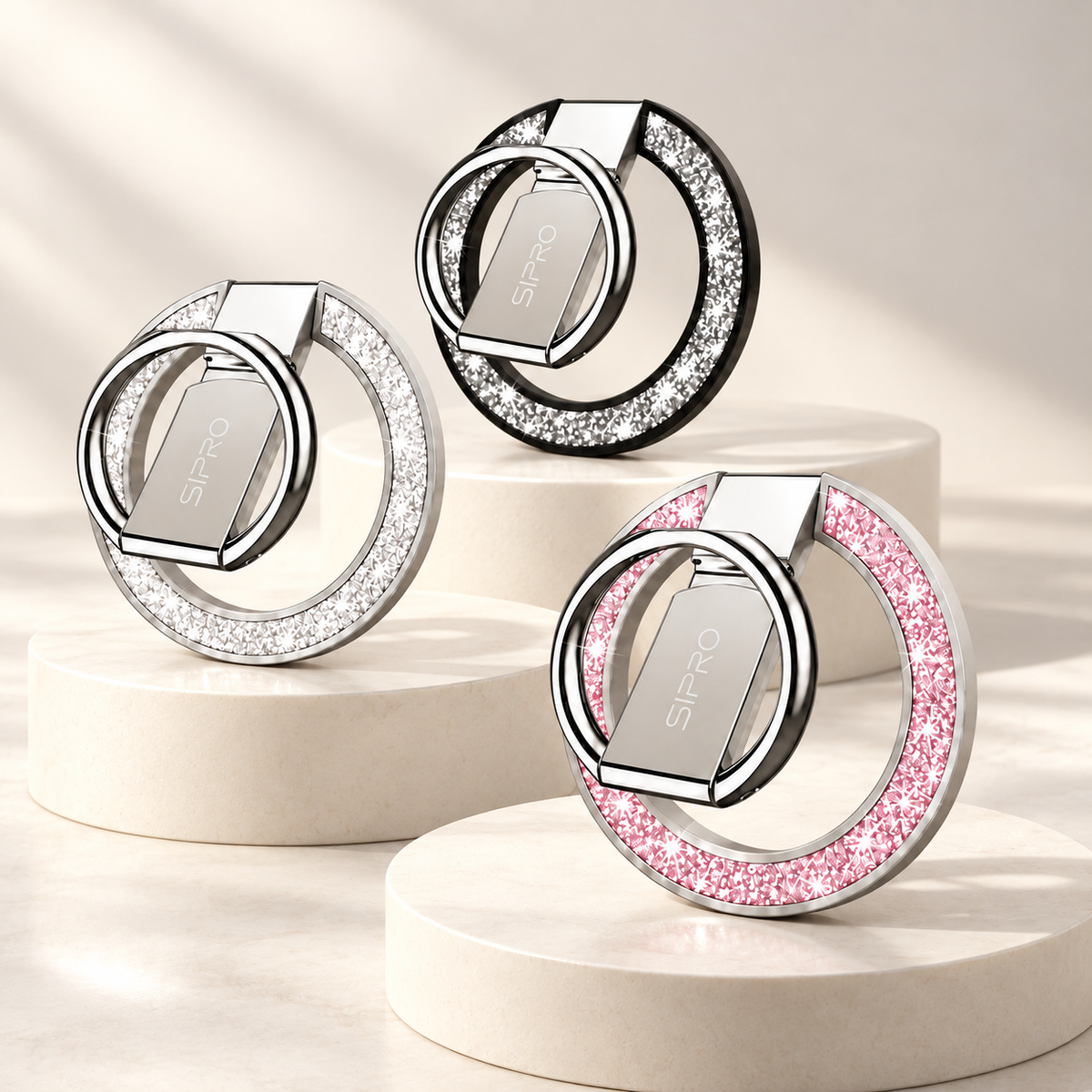 SUPPORTO MAGNETICO AD ANELLO GLITTER