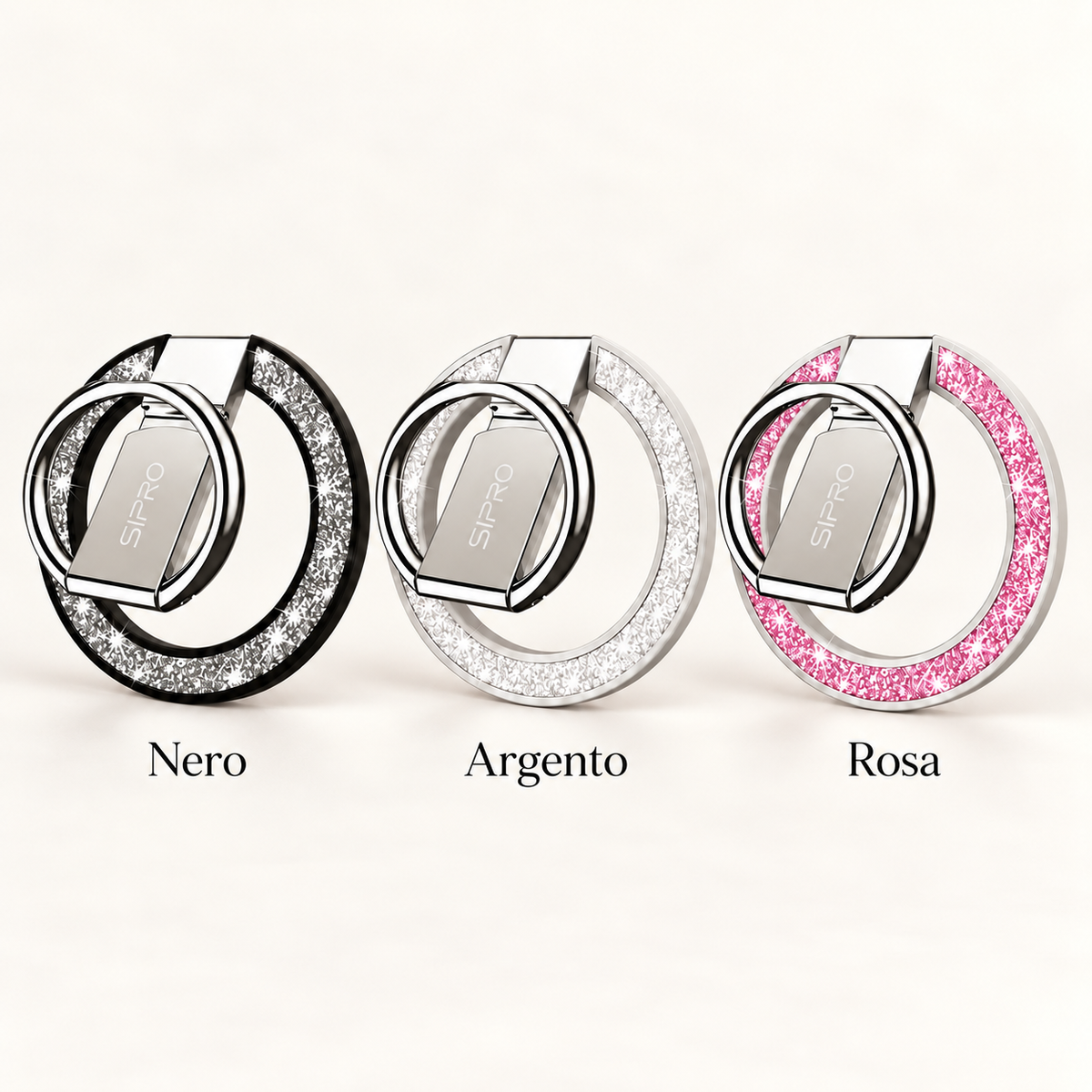 SUPPORTO MAGNETICO AD ANELLO GLITTER